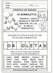 projeto 13 218x300 - A borboleta azul: Livro, atividades de compreensão e sequência didática