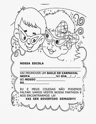 Atividades e Desenhos para colorir - Carnaval — SÓ ESCOLA
