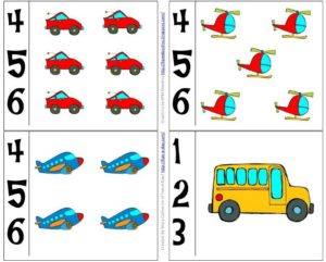 Number cards to use along with a preschool transportation theme includes free printables 700x562 300x241 - Plano de aula sobre Trânsito para Educação Infantil