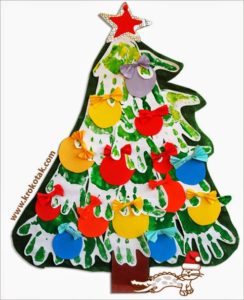 83 244x300 - Sugestão de Árvore de Natal com o carimbo das mãos
