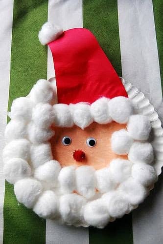 Papai Noel reciclável: Prato de papel - Mundinho da Criança