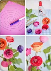 paper roses 214x300 - Aprenda a fazer uma Flor de papel - Passo a passo